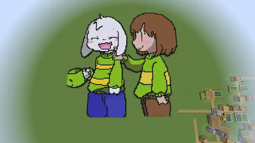 当chara和小羊来到mc