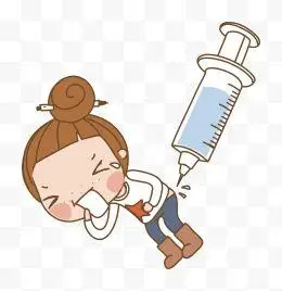 手绘医生打针疫苗插画