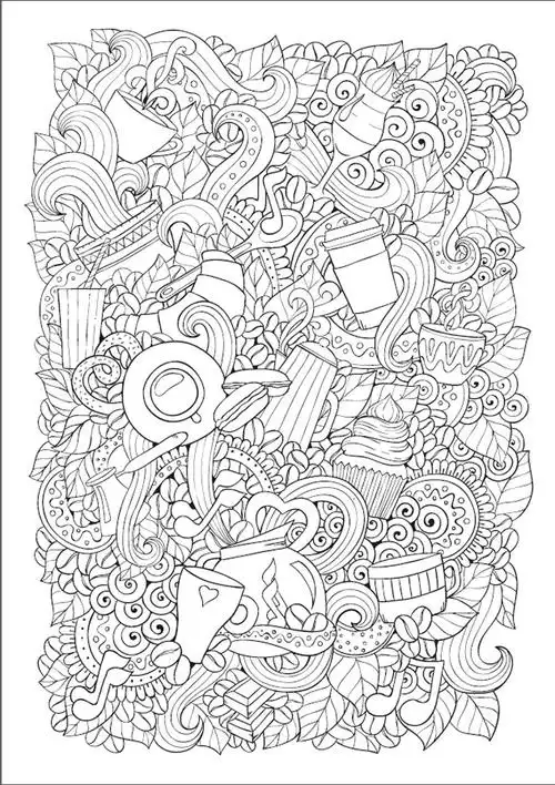 大人的失眠填色书 126幅治愈系填色线条美图 成人减压涂鸦填色涂色