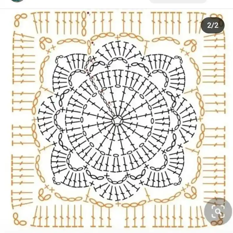 【图解】钩针手工编织 祖母格花片花样图案 #编织# #手工编织# #钩针