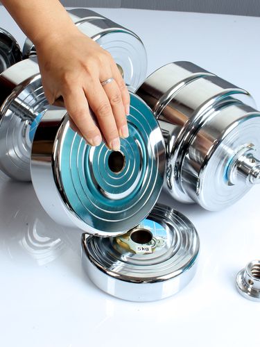 纯钢钢制电镀家用哑铃男士健身100kg运动器材哑铃