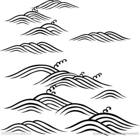 儿童简笔画画海水的波纹