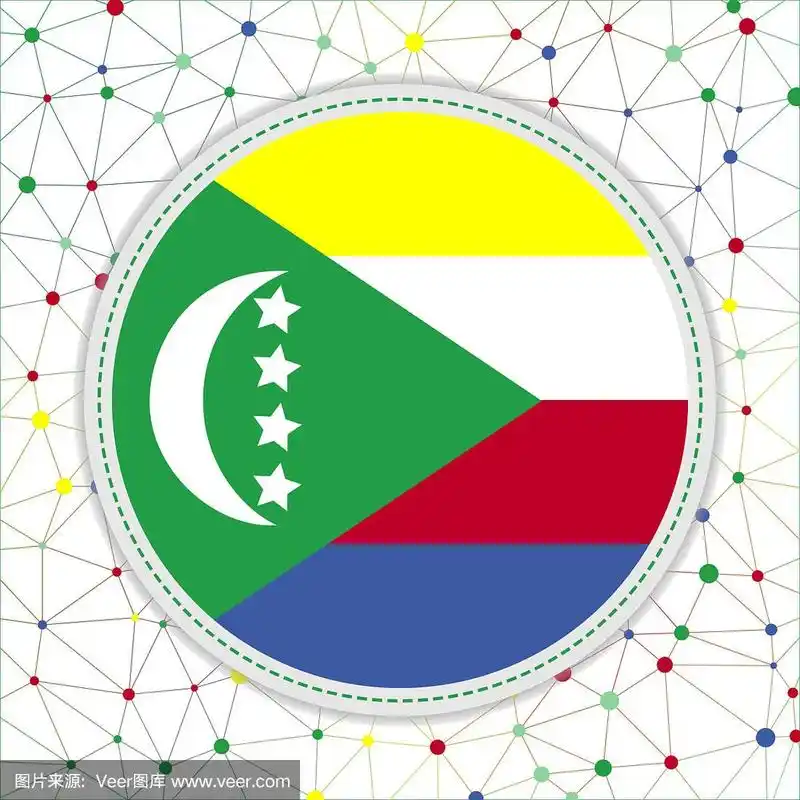 具有网络背景的科摩罗国旗.