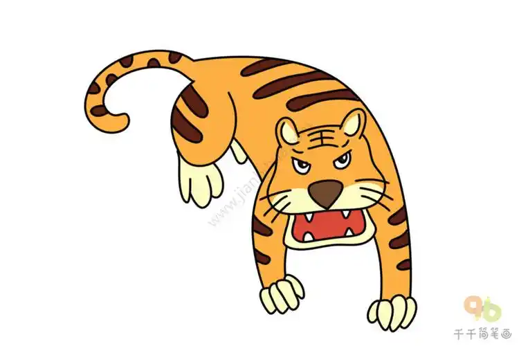 老虎简笔画图片大全,老虎简笔画彩色,老虎简笔画简单易学