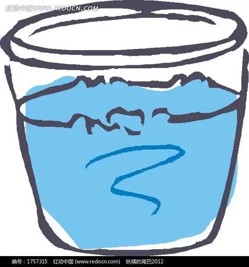一杯水卡通简笔画