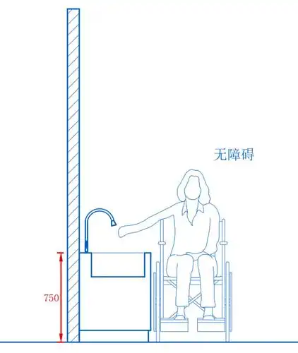 无障碍灶台的高度为750mm