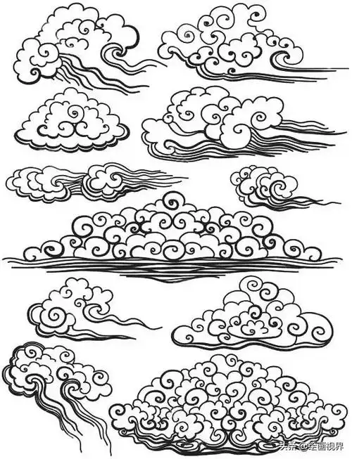 从线条到结构,手把手教你画祥云,收藏起来临摹学习
