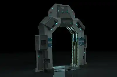 科幻自动门带开门动画