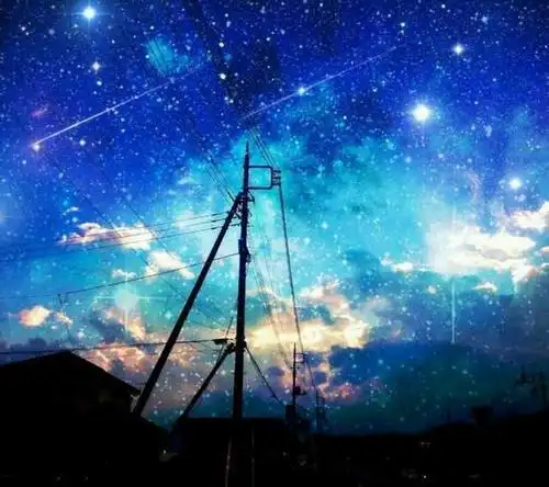 二次元男生头像星空 - 黑白情侣头像!