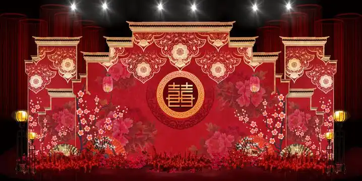 中式婚礼效果图设计图__psd分层素材_psd分层素材_设计图库_昵图网