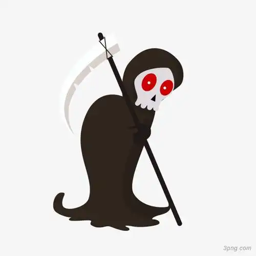 可爱插画卡通死神镰刀