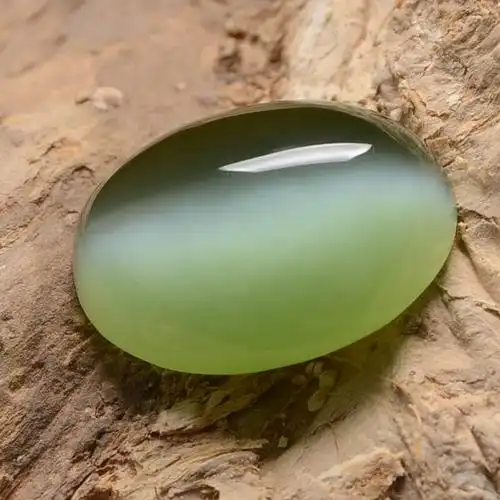 玉润一品 和田玉 碧玉老坑 猫眼 戒面 带鉴定证书