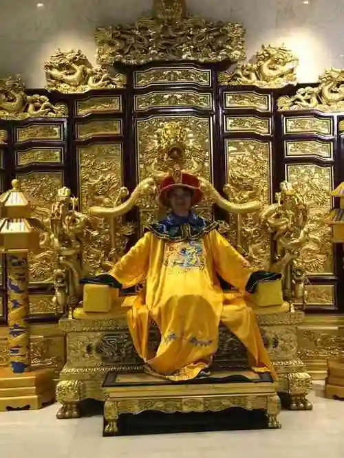 买了一份团购 里面可以穿小皇帝的衣服坐在龙椅上拍照  【万寿菊花寿