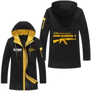 游戏精英和平m416 akm刺激战场吃鸡绝地求生中长款风衣夹克衣服男