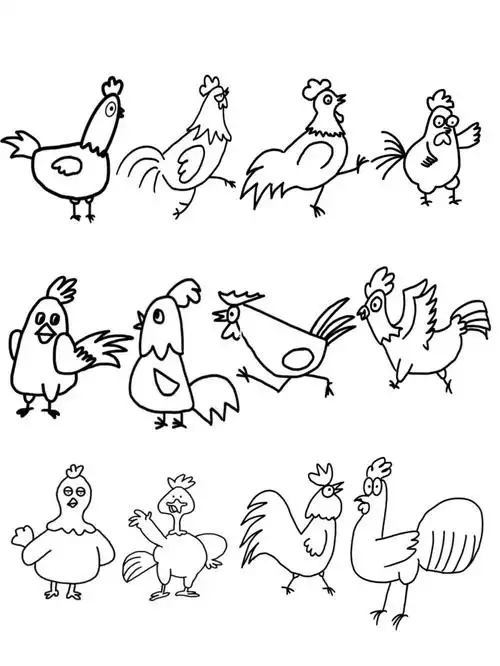 简笔画公鸡1
