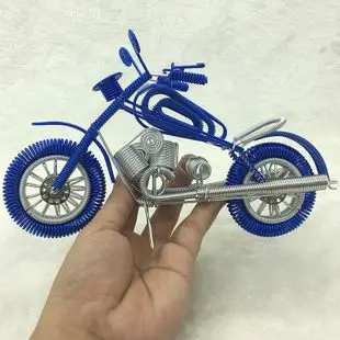 【彩色精致大哈雷b款】金属工艺品手工铝线摩托车景区特色纪念品