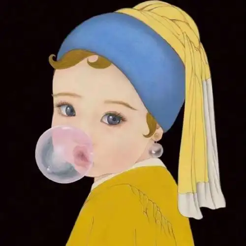 求一个戴珍珠耳环少女的q版