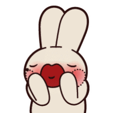 卡通兔子害羞脸红gif动图
