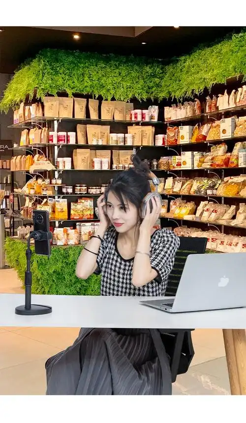 高清 百货货架背景布抖音主播带货背景墙视频3d立体室内直播间拍摄 bh