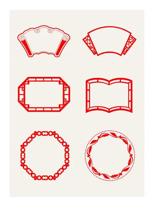 中国风古典边框纹样,提升设计美感