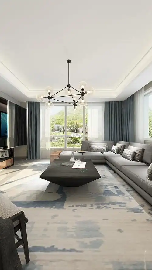 北欧风格客餐厅全景效果图_北欧_餐厅_装修_装修效果图_家居家装_装修