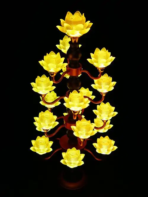 九品莲花灯佛供灯家用佛堂寺庙观音灯led插电琉璃供佛灯佛前供灯