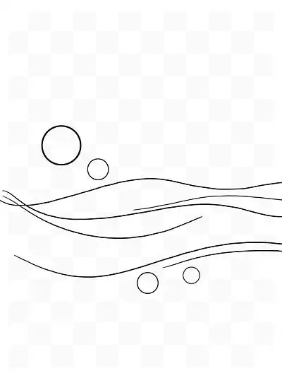 手绘线条线性图形水 i>波 /i> i>浪 /i>