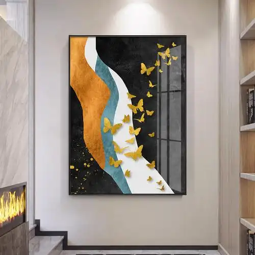 玄关抽象装饰画现代简约走廊过道几何艺术挂画工作室创意轻奢墙画