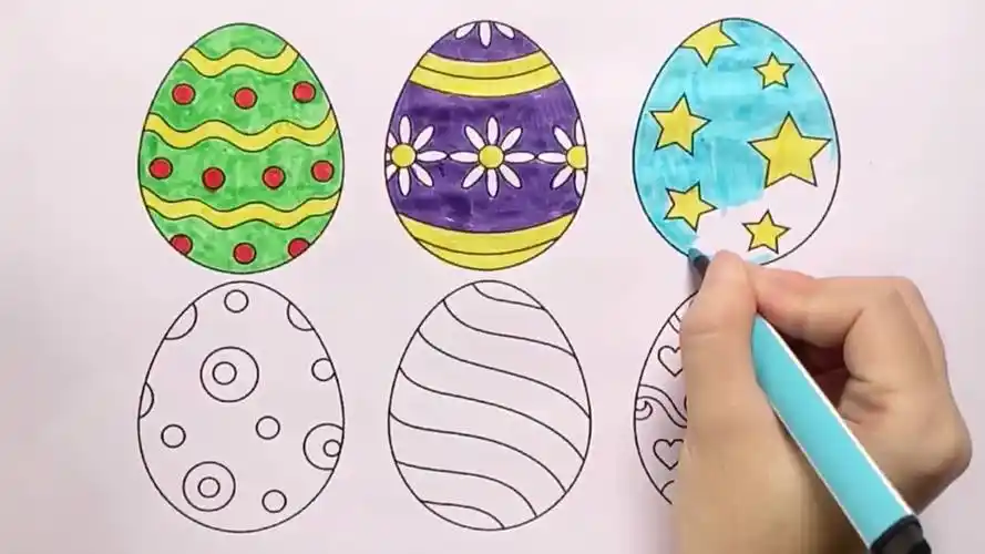 神奇的彩色蛋 快乐水彩画