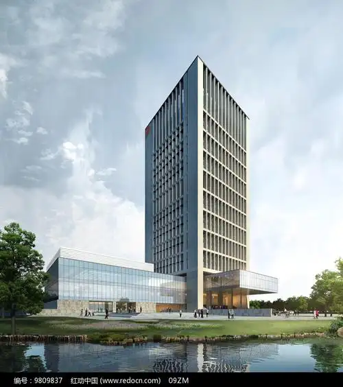 原创设计稿 效果图库/视频展示 建筑 办公高楼透视图 素材描述:红动网