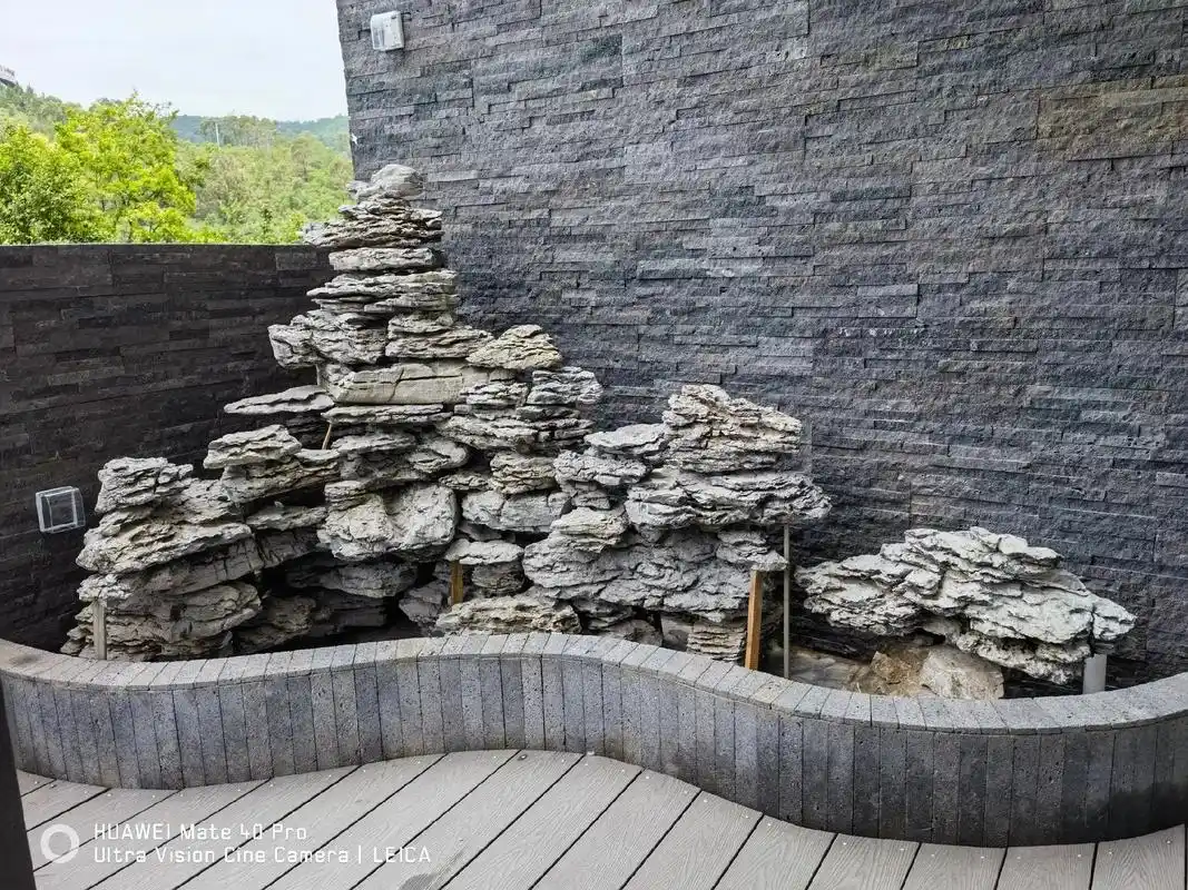 层石假山制作全过程#小院鱼池假山设计 - 抖音