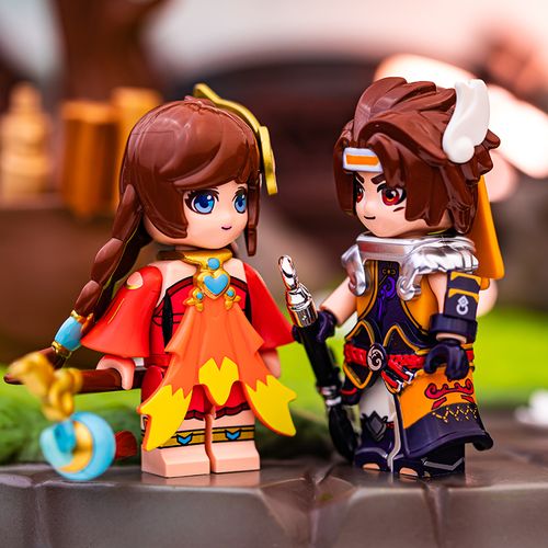 王者荣耀官方正版小英雄系列人仔积木孙策大乔游戏二次元周边玩具