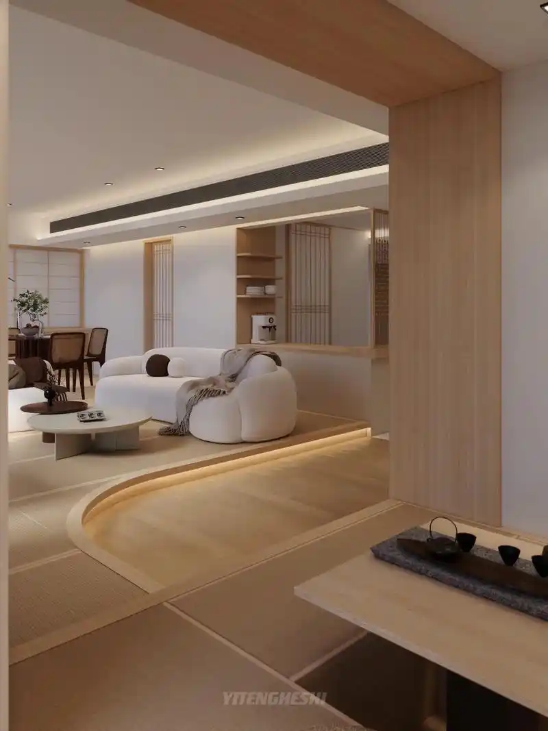 全屋定制|一半生活一半诗意的原木风客厅.