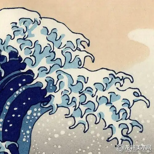 葛饰北斋《神奈川冲浪里》-日本浮世绘风俗风景画代表作品