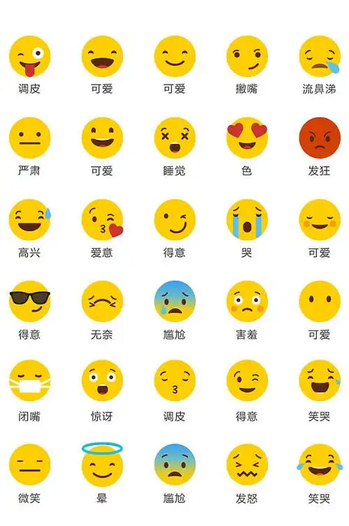 人物表情可爱图标矢量