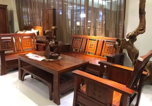 易森纯桃花芯木123大小茶几146米餐台