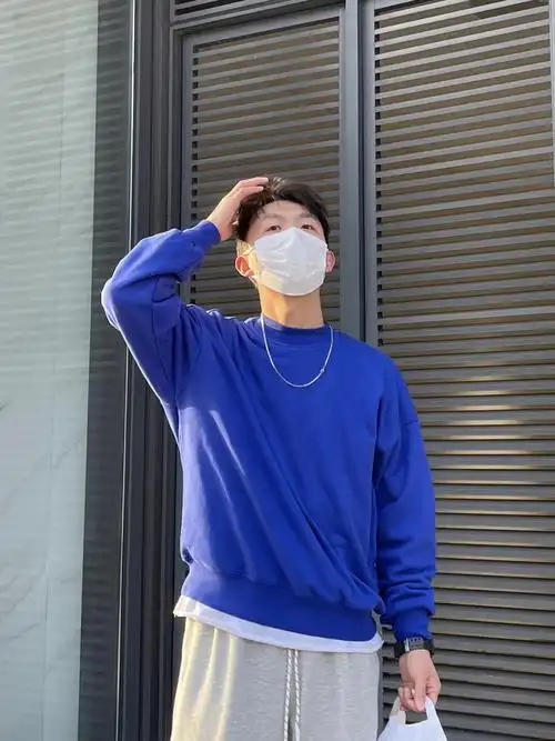 蓝色少年系boy春日穿搭ootd180男生