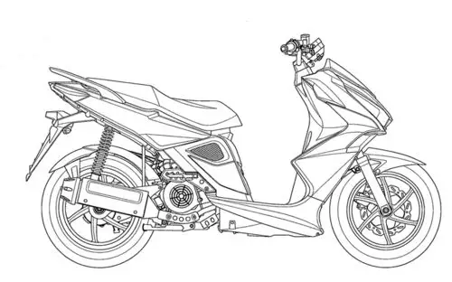 光阳全新运动小踏板专利图曝光 类似本田vario 150