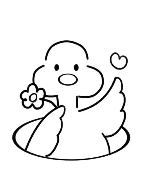 简笔画向你打招呼的鸭鸭呀