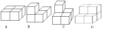 用同样大小的正方体搭出下面立体图形,下面的平面图是从哪个图看到的?