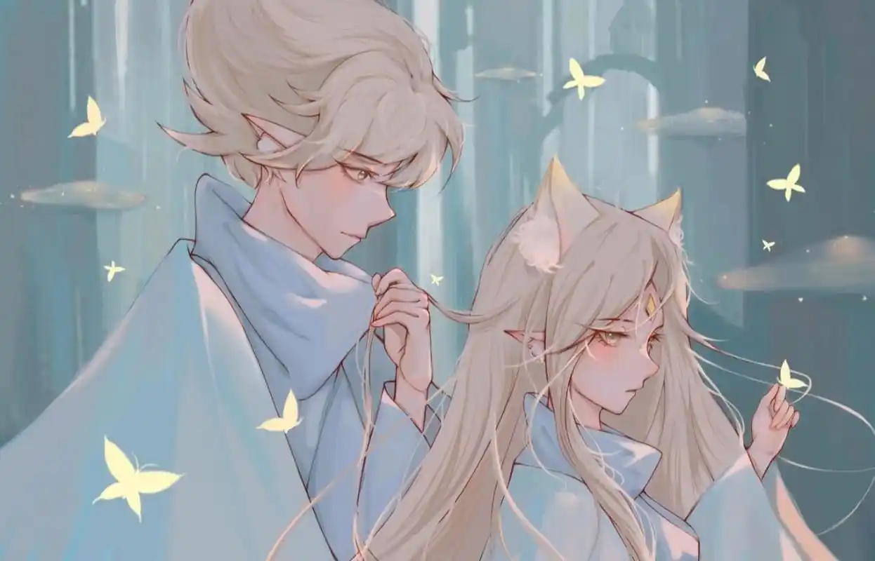 光遇情头壁纸 | 雨妈&卡卡(内有全图) 上完色啦～大家可以抱走啦 不是