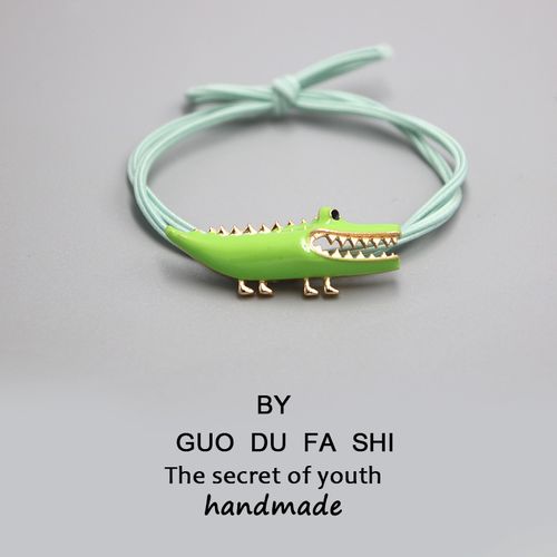 韩国简约小清新森系手作鳄鱼发绳仙女皮筋超仙头绳小野兽发圈发饰