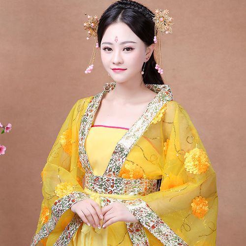 古装贵妃服装女拖尾改良汉服唐朝公主皇后舞台民族服装