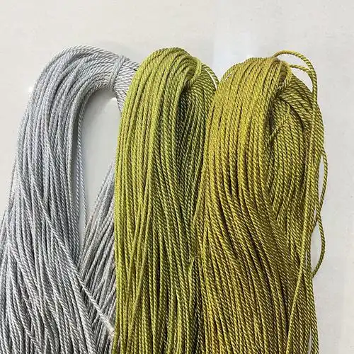 5mm金丝银丝三股绳全金丝编织扭绳饰品挂绳装饰绳商标吊牌绳子