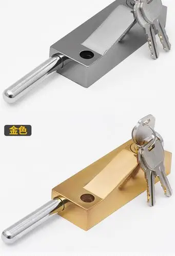 木门地锁弹簧插销锁门插销锁开门地插销地插锁自动旋转门锁弹簧锁 黑