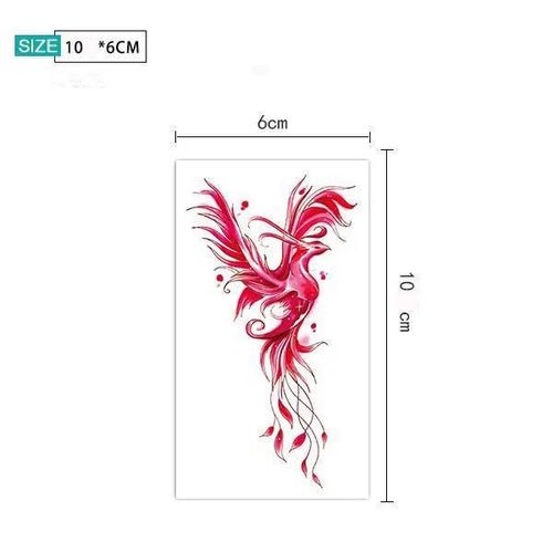 抖芊 纹身贴洗不掉 纹身贴防水小清新情侣风锁骨脚踝纹身贴纸 火凤凰