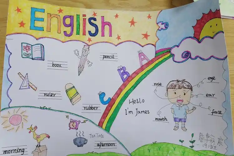 一年级关于色彩的英语手抄报一年级英语手抄报