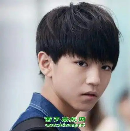 中学生男生蓬松齐刘海发型图片