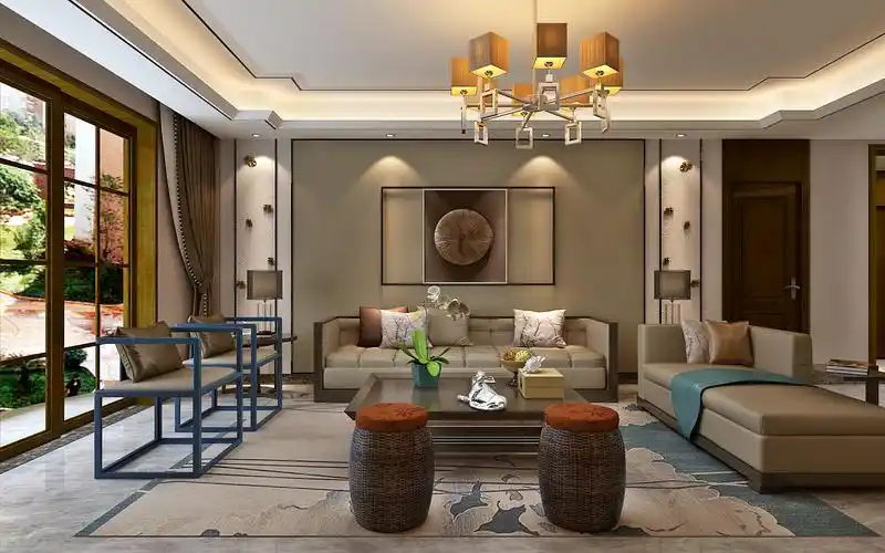 新中式客厅装修展现一个古香古色又时尚精致的居住空间