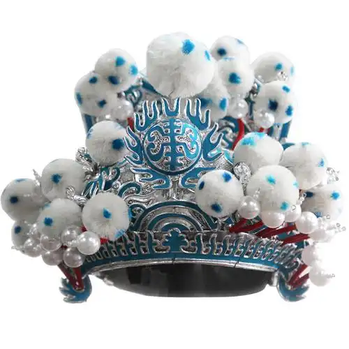 京剧夫子头盔武将武生罗成赵云戏曲白夫子全球古典舞配饰